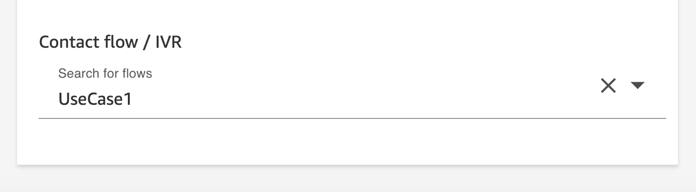 Associating contact flow to phone number selection